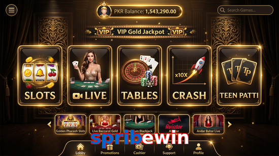 Main screen of Spribewin casino page for PK players